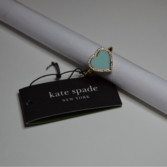 Kate Spade ‘Take Heart Ring’ gold tone, brand new, size US 7 ring - Picture 2 of 8